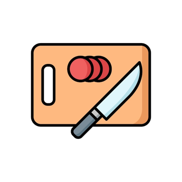 plantilla de diseño vectorial de íconos de tabla de corte simple y limpia