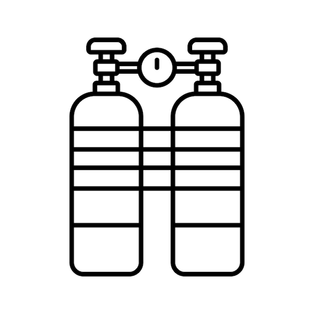 plantilla de diseño vectorial de iconos de tanques de aire simple y limpia