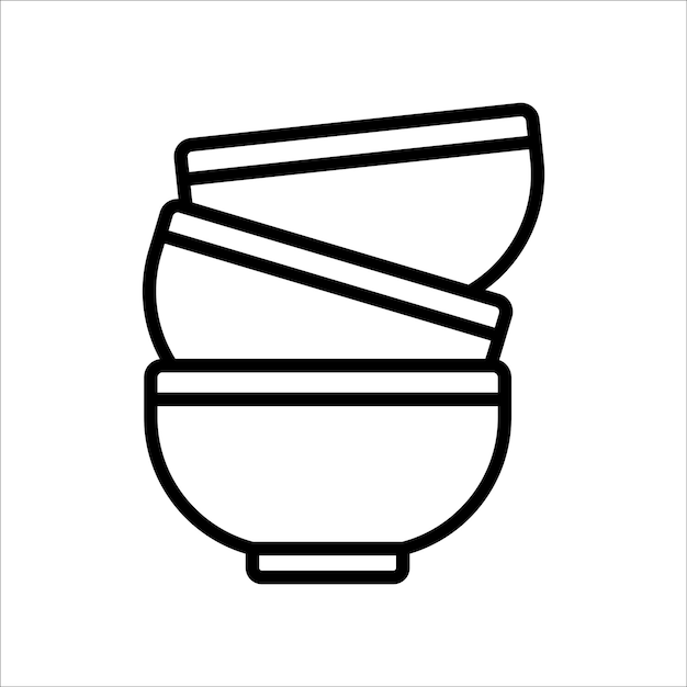 plantilla de diseño vectorial de íconos de tazón simple y limpia