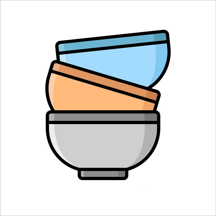 Vector plantilla de diseño vectorial de íconos de tazón simple y limpia