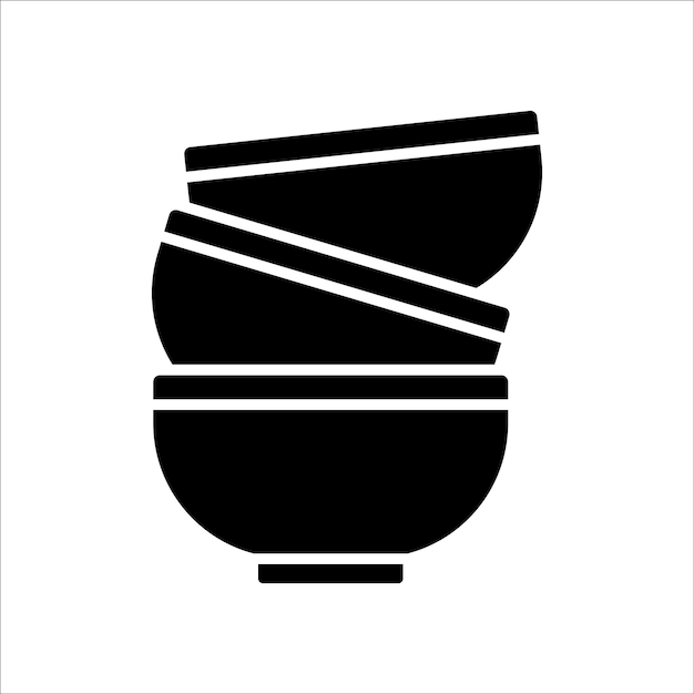 plantilla de diseño vectorial de íconos de tazón simple y limpia