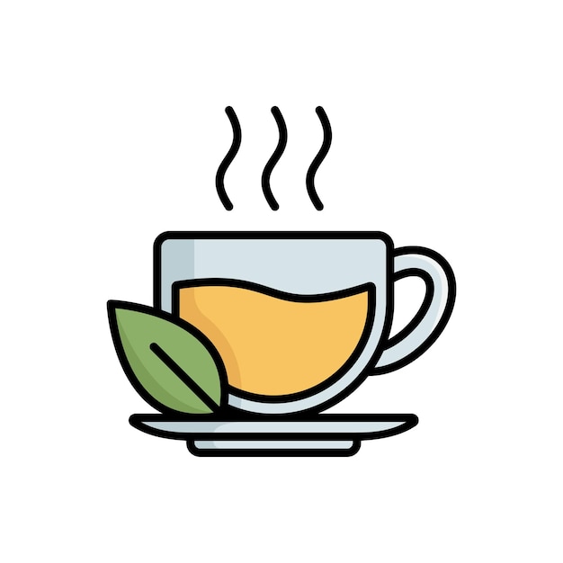 plantilla de diseño vectorial de iconos de té simple y limpia