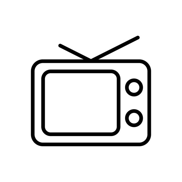 plantilla de diseño vectorial de iconos de televisión con fondo blanco