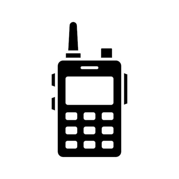 plantilla de diseño vectorial de íconos de walkie talkie sencilla y limpia