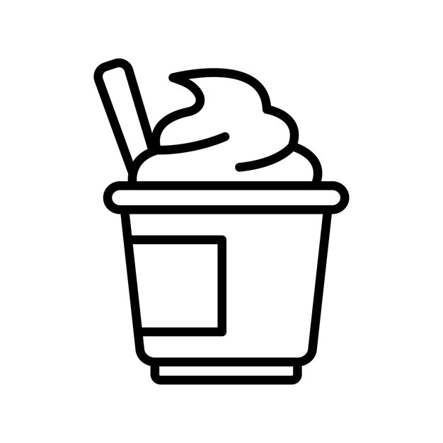 plantilla de diseño vectorial de íconos de yogur simple y limpio