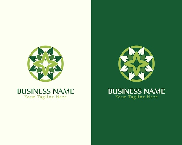 La plantilla de diseño vectorial de la ilustración del logotipo de la atención médica natural de la flor de mandala verde