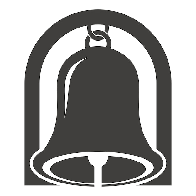 plantilla de diseño vectorial de ilustración del logotipo de la campana y la puerta