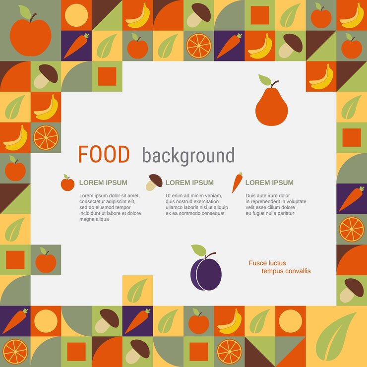 Vector plantilla de diseño vectorial de ilustraciones sobre temas de alimentos saludables