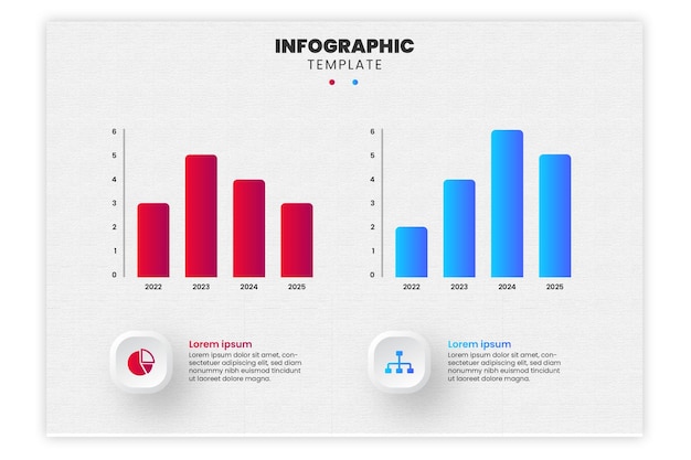 plantilla de diseño vectorial de infografía de comparación de gráficos de barras y columnas