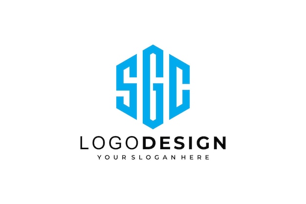 plantilla de diseño vectorial de la letra inicial S G C del logotipo