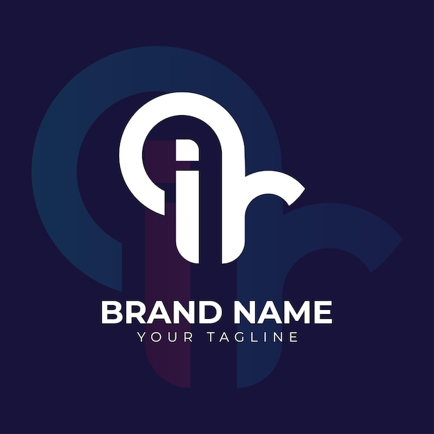 plantilla de diseño vectorial de la letra ir del logotipo