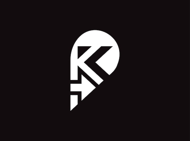plantilla de diseño vectorial de la letra k p del logotipo minimalista