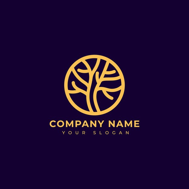 plantilla de diseño vectorial de logotipo de árbol simple y moderno