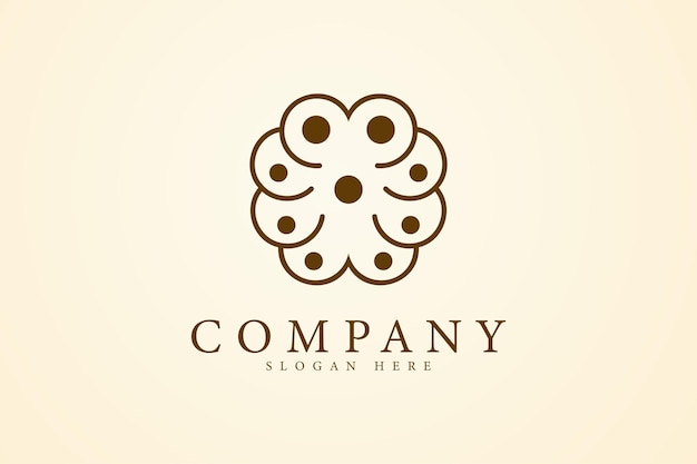 plantilla de diseño vectorial del logotipo de Brain Flower