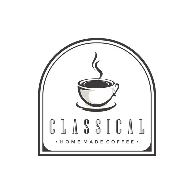 plantilla de diseño vectorial de logotipo de café retro logotipo de cafe vintage