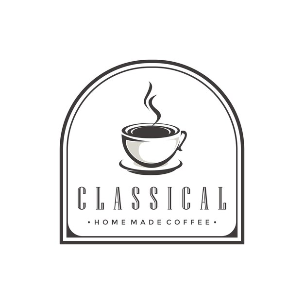 plantilla de diseño vectorial de logotipo de café retro logotipo de cafe vintage