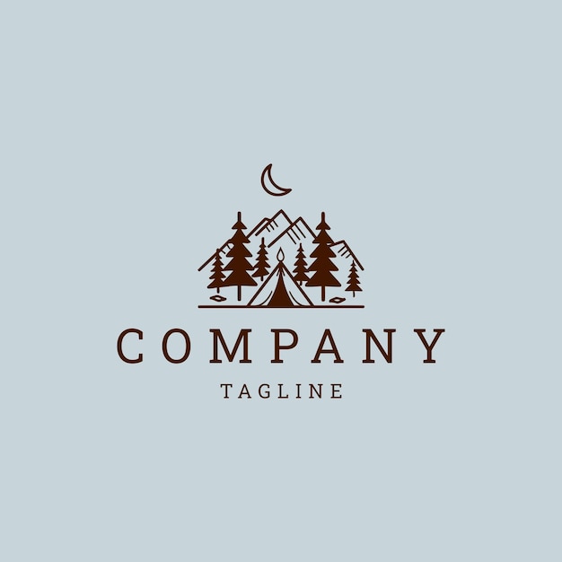 plantilla de diseño vectorial del logotipo del campamento