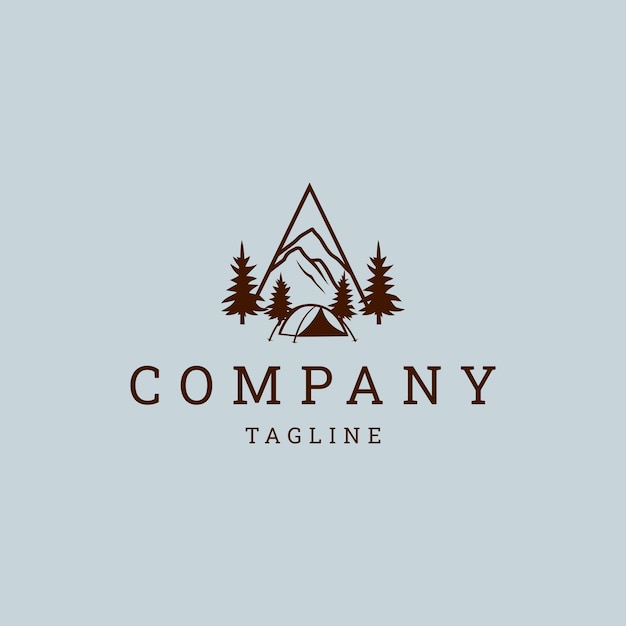 Plantilla de diseño vectorial del logotipo del campamento