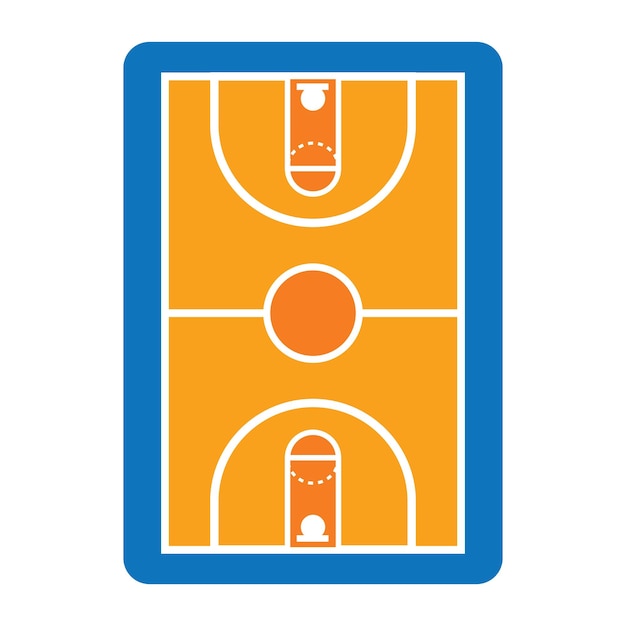 Plantilla de diseño vectorial del logotipo de la cancha de baloncesto