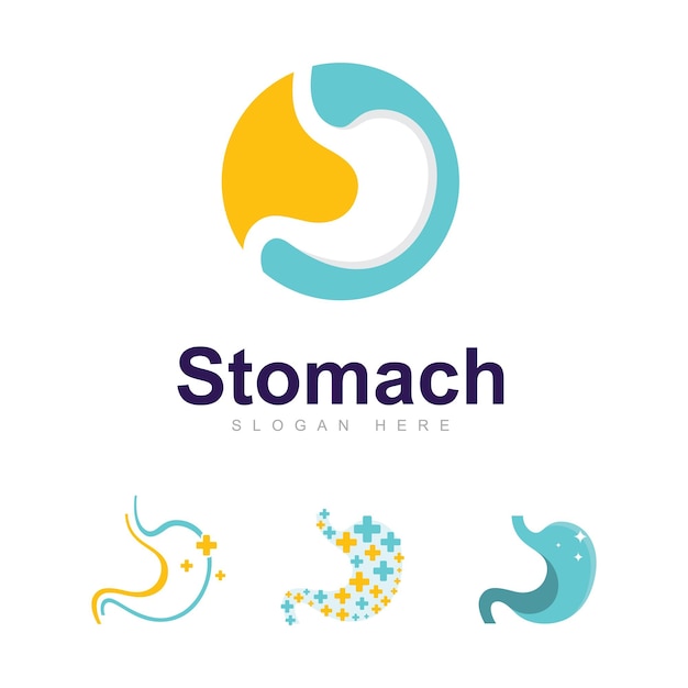 Plantilla de diseño vectorial del logotipo para el cuidado del estómago Símbolo creativo del estómago