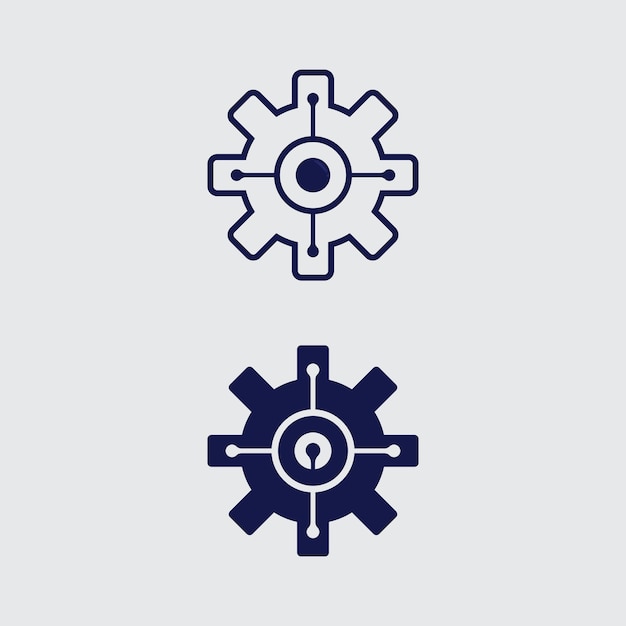 plantilla de diseño vectorial de logotipo de engranajes técnicos Tecnología Plantilla de diseño de logotipo vectorial diseño de emblema concepto icono de símbolo creativo