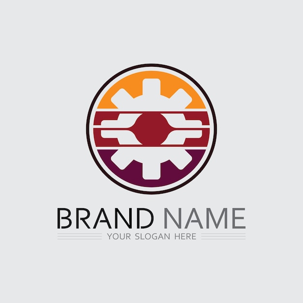 plantilla de diseño vectorial de logotipo de engranajes técnicos Tecnología Plantilla de diseño de logotipo vectorial diseño de emblema concepto icono de símbolo creativo