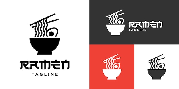plantilla de diseño vectorial del logotipo de fideos ramen Menú de restaurante comida especialidad Símbolo de icono EPS 10