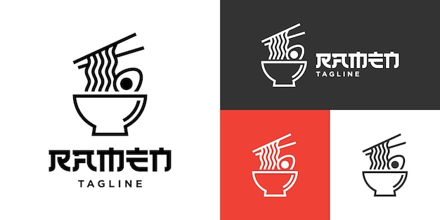 plantilla de diseño vectorial del logotipo de fideos ramen Menú de restaurante comida especialidad Símbolo de icono EPS 10