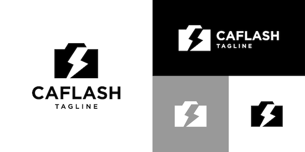 Plantilla de diseño vectorial del logotipo del flash de la cámara Fotografía fotografía energía de relámpago Icono EPS10