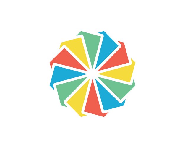 plantilla de diseño vectorial de logotipo de flores coloridas abstractas
