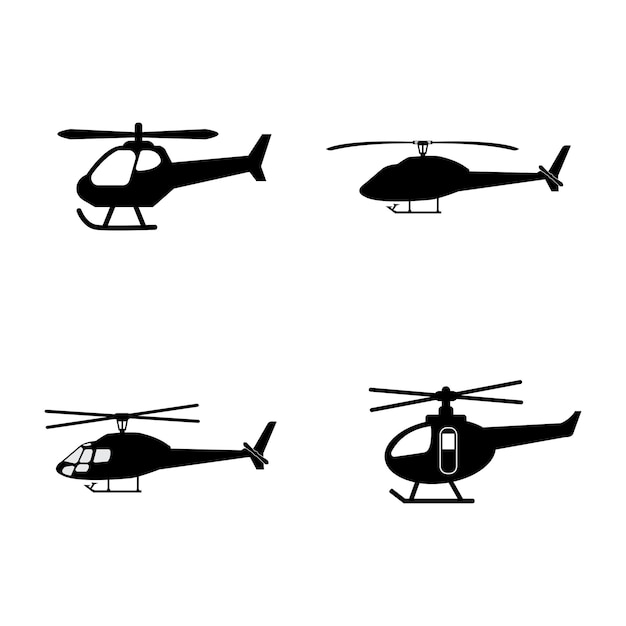 Plantilla de diseño vectorial del logotipo del icono del helicóptero