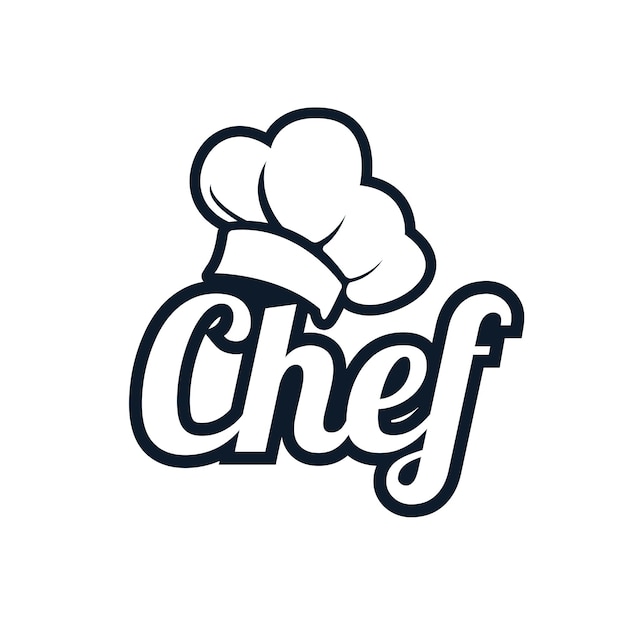 plantilla de diseño vectorial de logotipo y icono de sombrero de chef