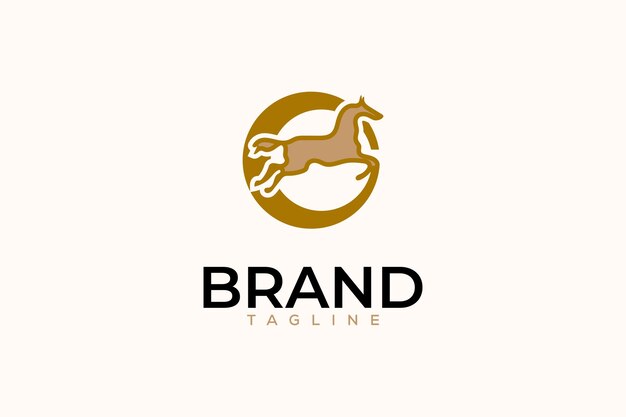 plantilla de diseño vectorial del logotipo de la letra C Horse