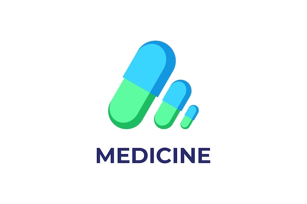 Una plantilla de diseño vectorial de un logotipo de medicina Vector concepto de logotipo de una medicina simple