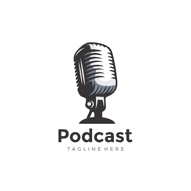 Plantilla de diseño vectorial de logotipo de podcast