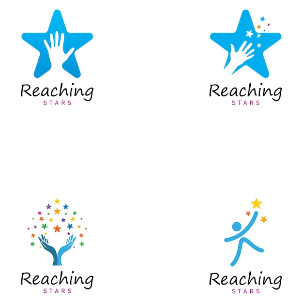 La plantilla de diseño vectorial del logotipo de Reach Star Dreams