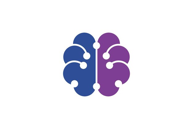 plantilla de diseño vectorial del logotipo de la tecnología cerebral
