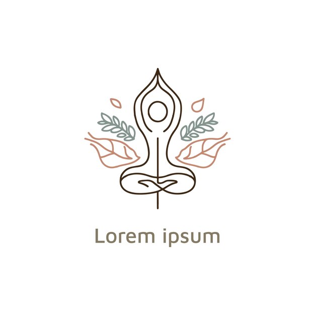 Vector plantilla de diseño vectorial de logotipo de yoga de bienestar