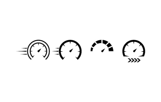 plantilla de diseño vectorial de nivel del medidor de velocidad de la colección de iconos