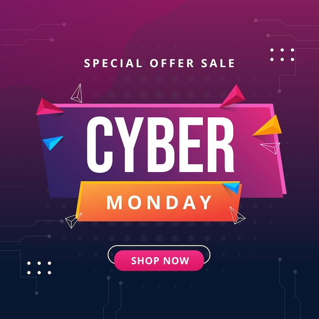 plantilla de diseño vectorial de promoción de ventas del lunes cibernético