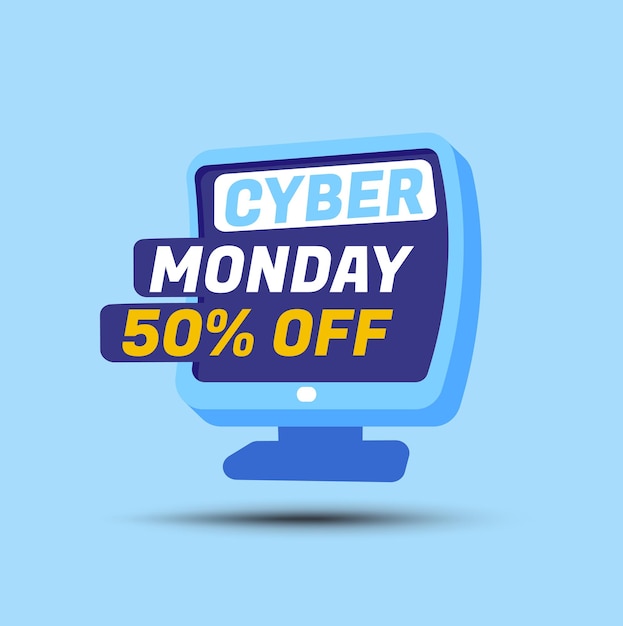 plantilla de diseño vectorial de promoción de ventas del lunes cibernético