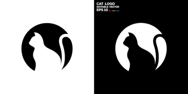 plantilla de diseño vectorial de un simple logotipo gato mascota icono de símbolo lindo creativo EPS10