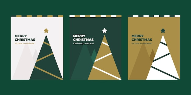 Plantilla de diseño vectorial de tarjetas de Navidad o redes sociales