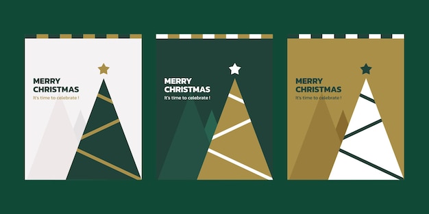 Plantilla de diseño vectorial de tarjetas de navidad o redes sociales