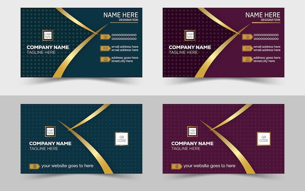 plantilla de diseño vectorial de tarjetas de visita corporativas modernas profesionales