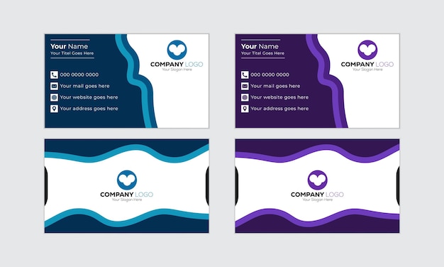 plantilla de diseño vectorial de tarjetas de visita creativas modernas