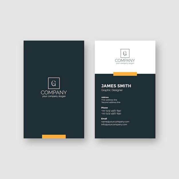 plantilla de diseño vectorial de tarjetas de visita verticales creativas