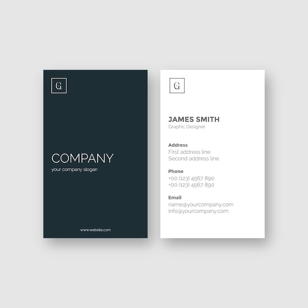 plantilla de diseño vectorial de tarjetas de visita verticales minimalistas