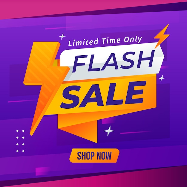 plantilla de diseño vectorial de la tienda de promoción de ventas flash