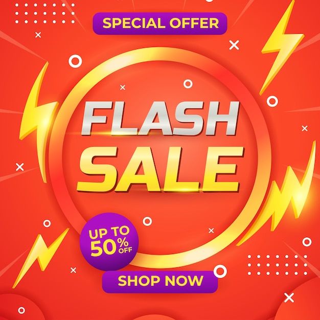 plantilla de diseño vectorial de la tienda de promoción de ventas flash